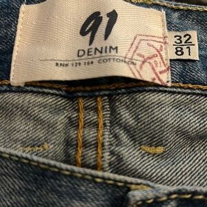 Cotton On 91 Denim high rise rigid‎ skinny straight leg raw hem Sz 32